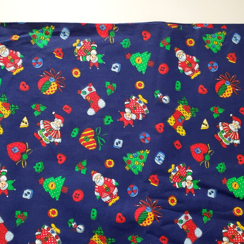 Tela vintage Concord acolchado algodón 1 yarda botones de Navidad Sharon Kessler 44"