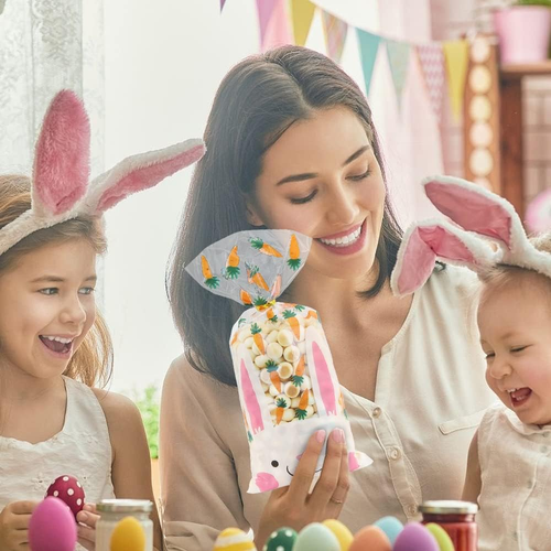 Easter Cookie Bags Easter Treat Bags Easter Cellophane Bags 120Pcs in 6 Patterns - Picture 7 of 12