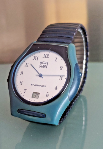 ca. 37mm Junghans MEGA STAR Herren Funkarmbanduhr analog/digital an Lederband - Bild 10 von 10