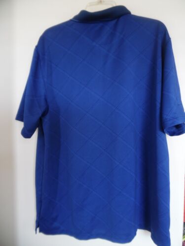 MENS BLUE PLAID DRI FIT GOLF POLO SHIRT XL - Picture 3 of 4