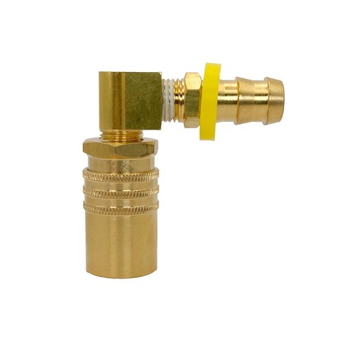 Quick Disconnect Mold Coolant Coupler 3/8” Body x 1/2” Push-On Hose Barb Brass - Picture 10 of 10