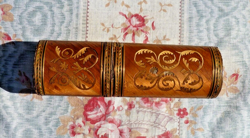 ANCIEN ÉTUI à BILLET DOUX ou MESSAGE en marqueterie de paille XVIIIe - Picture 5 of 17