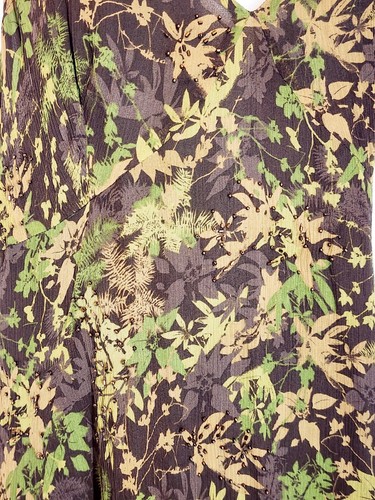Silk Chiffon Beaded Layered Dress V-Neck Strappy Cross Back Earth Tones 6 SMALL - Picture 14 of 14