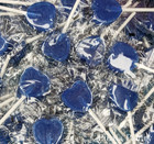 BLUE RASPBERRY HEART LOLLIES Sweet Shop Vegetarian Wedding Valentines Lollipop