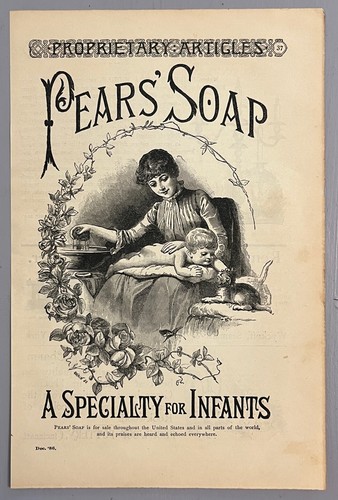 1886 Vintage Print Ad Pears Soap Victorian Mother Baby Art - Picture 3 of 3