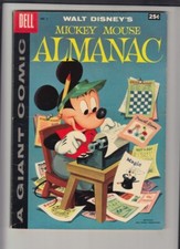 MICKEY MOUSE ALMANAC #1 VG+ DELL COMICS 1957