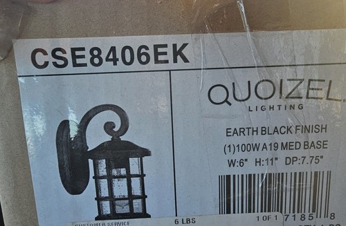 Quoizel CSE8406 Crusade 1 Light 11" Tall Outdoor Lantern Style - Black - Picture 2 of 2