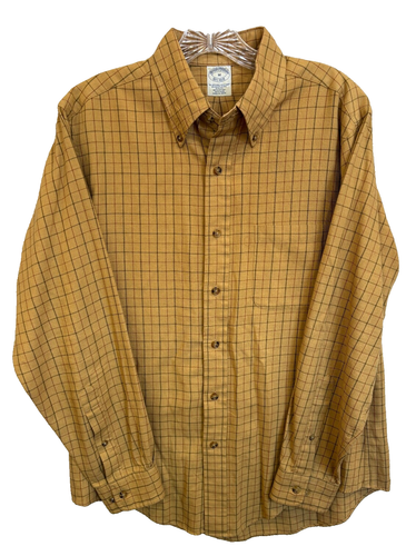 Brooks Brothers Hemd Herren Medium Slim Fit Brooksflannel Flanell Gold Kariert
