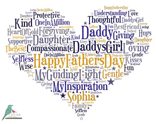 Impresión personalizada de arte de palabras del día del padre - Regalo para papá, abuelo, padrastro - Imagen 16 de 19