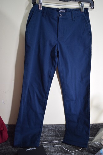 Lands End GIRLS 12 Chino Khaki Pants Pockets Blue Cotton Casual School 26x26