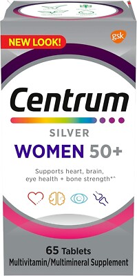 Centrum Silver Women's Multivitamin for Women 50 Plus, 65 Count (Pack of 1)