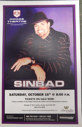 Sinbad Concert Poster Dodge Theatre 11x17 Fast Free Shipping!! Rare!! - Picture 1 of 3