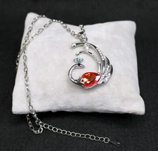 Rhodium Plated Peacock Fashion Necklace