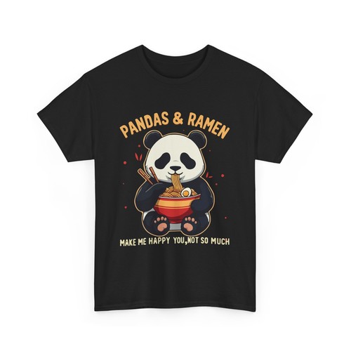Cute Panda Eating Ramen T-Shirt, Funny Ramen Noodles Lover Gift, Happy Panda tee - Bild 1 von 15