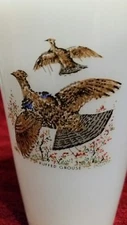 Vintage Fire King? 5” White Milk Glass Game Bird Ruffled Grouse EUC