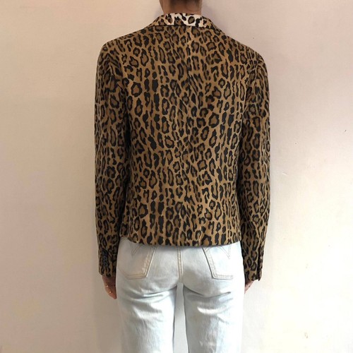 Moschino Cheap and Chic Vintage 90s/Y2K Leopard Print Blazer Jacket EUC Sz US 4 - Picture 3 of 13