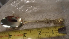 4 1/4" Electroplated Gold Rose Spoon Stainless Steel Japan HIC Demitasse MINTY