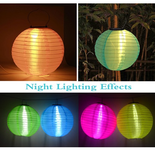 2  Pack 12 Inch Waterproof Solar Powered Lanterns LED Garden Decorative Light - Bild 5 von 28