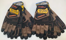FIRM GRIP TradeMaster Gloves, Medium, Tan, Duck Canvas Back, Breathable, 4 Pairs