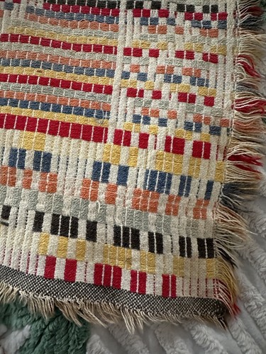 Vintage Multicolor Tablecloth Colorful Trip Around The World Pattern 44” x 59” - Picture 7 of 9