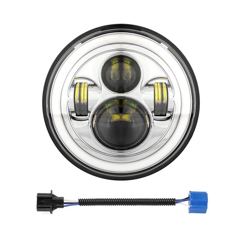 Faro LED de 7" + luces de paso antiniebla de 4,5" para Harley Softail Deluxe EFI FLSTNI - Imagen 7 de 12