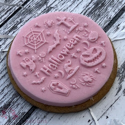 Halloween Pattern Embosser Stamp, Cookie Cutter, Fondant cupcake, Baking Deboss - Picture 2 of 4