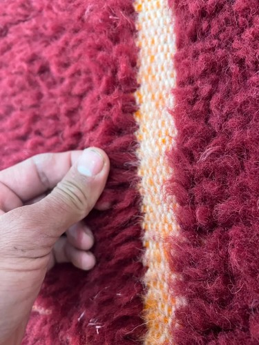 Hand Knotted Design Handmade Moroccan rug Dark red Beni ourain Area Rugs for Rug - Picture 5 of 10