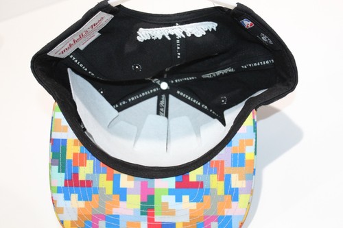 Vintage Brooklyn Nets Mitchell & Ness Colorful Patchwork Brim Snapback Hat RARE - Picture 6 of 7