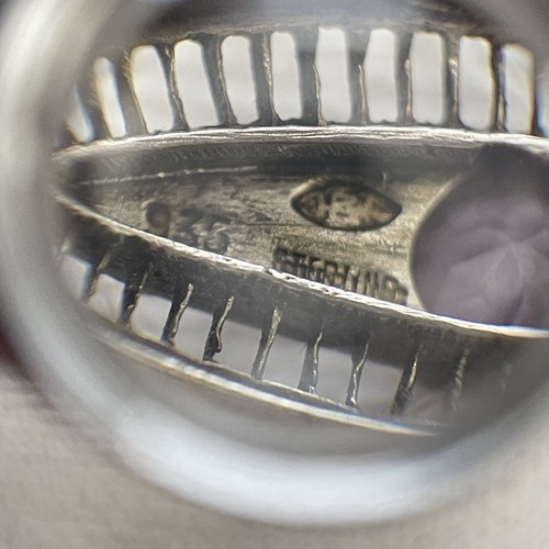 Antike viktorianische Deutschland Amethyst Emaille weiß Sterlingsilber Stab Brosche Anstecknadel - Bild 7 von 8