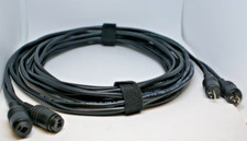 Bang Olufsen Black 16ga OFC Speaker Cables 2Pin DIN Male to Female 10ft pr NEW