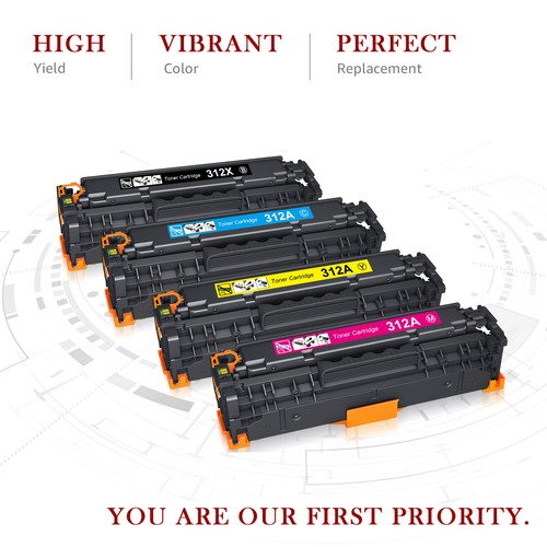 Paquete de 5 cartuchos de tóner CF380A -CF383A 312A para HP Color LaserJet M476nw M476 - Imagen 4 de 10