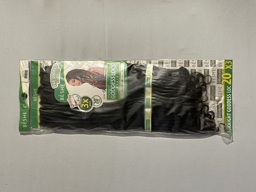 20 Inch Goddess Faux Locs Braids Hair Extensions Crochet, Pack Of 3. Open Box