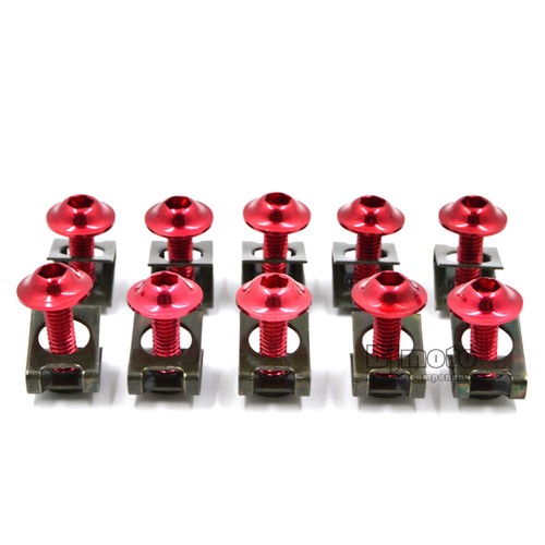 10pcs 6mm M6 Universal Motorcycle Fairing Bolt Kit Body Screws CNC Aluminum - Imagen 23 de 51