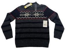 COMMERCE BOY'S DARRELL LONG SLEEVE QUARTER ZIP SWEATER DARK GREY 7