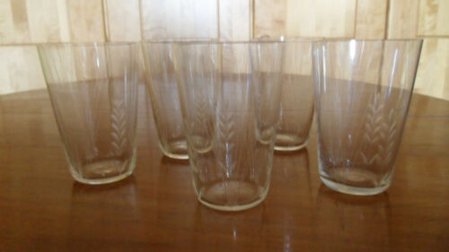 5 x  Bier ? Glas  Wasserglas geschliffen geritzt  30er Jahre Trinkglas Vintage - Bild 1 von 7