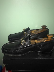 Men-039-s-Gucci-Shoes-Black-Leather-Loafers-Size-9-5-UK-US-10-5-Used