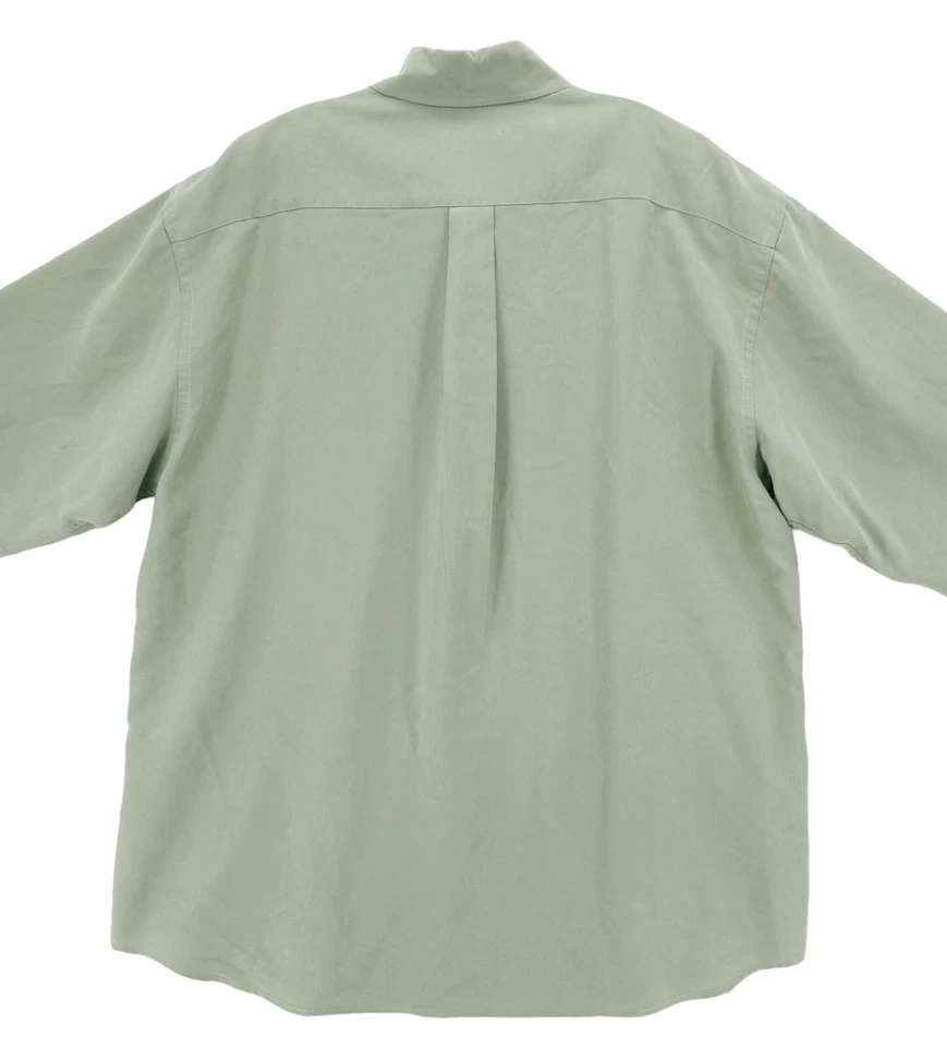 Camisa Ted Baker Verde Mezcla Polinósica Suave Sedosa Manga Larga Talla 6 - 2XL Foto 4 de 4