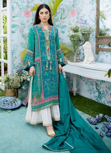 Pakistani Designer Ladies Luxury Farah Talib Aziz Stitched 2 Pc Suit Medium - Picture 11 of 15
