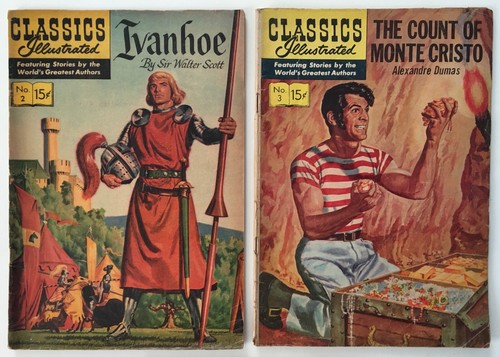 Classics Illustrated Benjamin Franklin, Ivanhoe, The Count of Monte Cristo 4 Lot - Picture 2 of 5