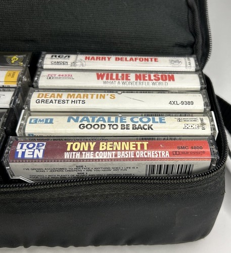 Vintage Gemini FULL 15 Cassette Holder w/Zipper - Elvis, Billy Joel, Sinatra Etc - Foto 6 di 6