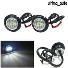 2X 24V OUTLINE ROUND FRONT MARKER LED WHITE LIGHT LAMPS FOR MAN DAF SCANIA VOLVO