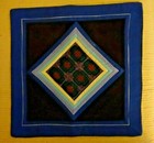 16" square pillow cover, zipper in back, blue and black