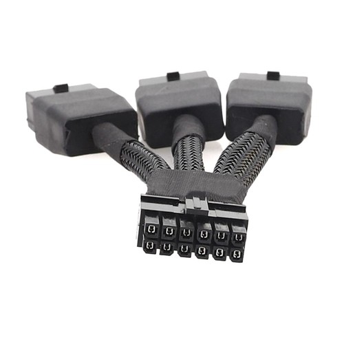 18AWG 12Pin to 3x8Pin PCI-E Sleeved Extension Cable 12Pin to 3x8Pin For RTX 3070 - Afbeelding 3 van 6