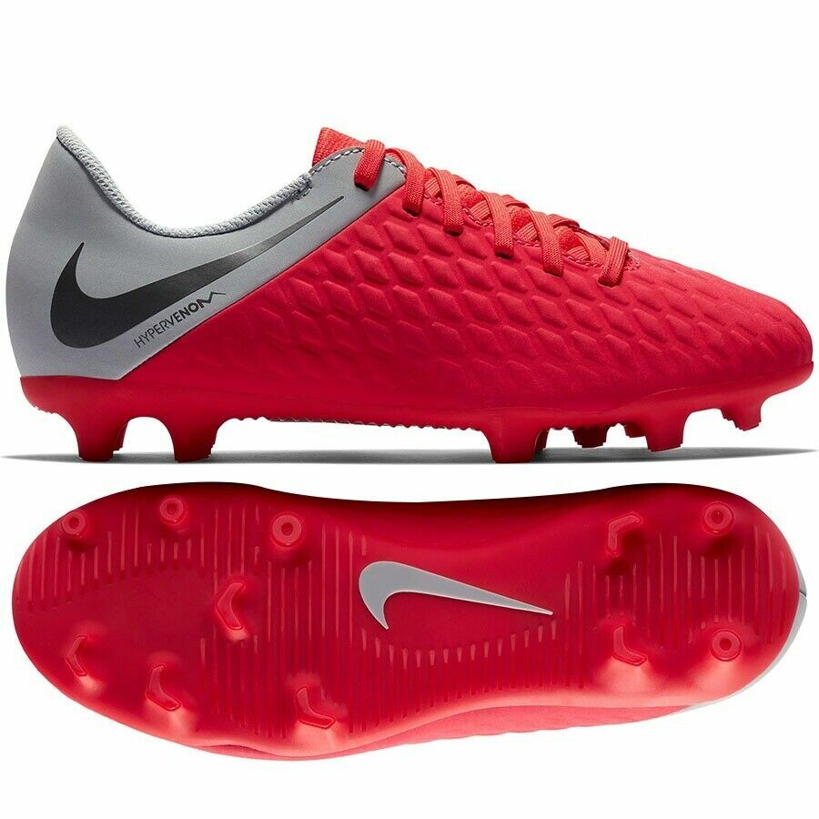 Oxidar Ministro código postal Nike JR Hypervenom Phantom 3 Club FG Red Gray Youth Sizes 6Y or 4Y Soccer  NEW | eBay