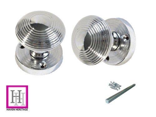 Perillas de puerta modernas cromadas acanaladas/caña plateadas mortaja manijas de puerta interiores - Imagen 11 de 25