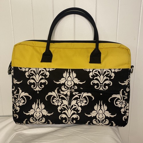 Jackie Jacqueline Savage McFe Laptop Travel Handbag Canvas Travel Yellow Black