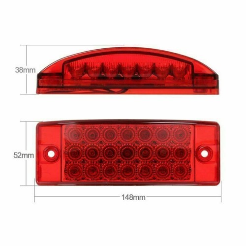 2x 6" Red LED Side Marker Clearance Tail Lights for Heavy Trailer Truck Camper - Picture 7 of 8