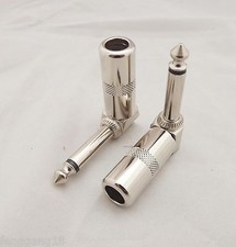 5x 6.35mm 1/4" Male Jack TS Right Angle Mono Phone Plug Guitar Audio Connnector