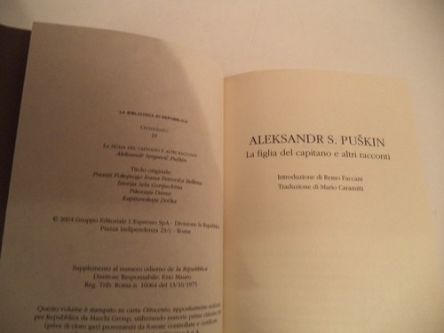 THE CAPTAIN'S DAUGHTER by Alexander Pushkin HARDBACK W/ SLIPCASE in Italian - Picture 3 of 3