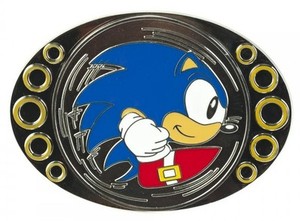 Sega-SONIC-THE-HEDGEHOG-SPINNER-BELT-BUCKLE-Funny-Spinning-Video-Game-Boys-Men